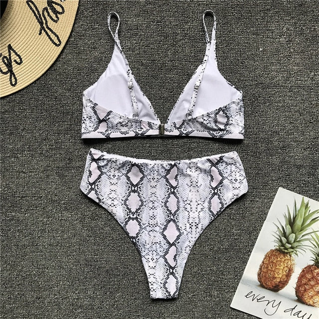 White Snake Skin Bikini