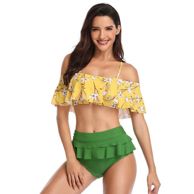 Ruffle Shoulder Bikini