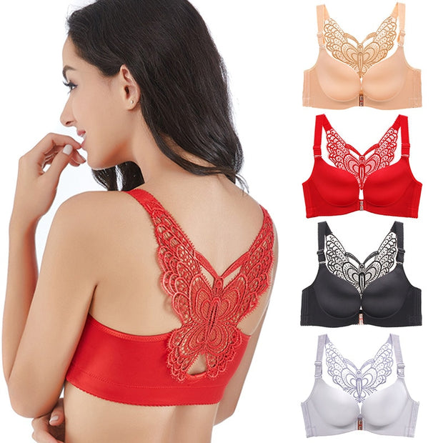 Butterfly Embroidery Wireless Bra