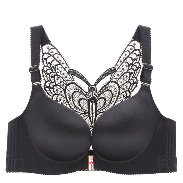 Butterfly Embroidery Wireless Bra