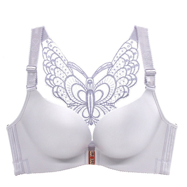 Butterfly Embroidery Wireless Bra