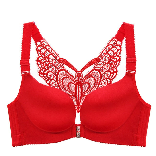 Butterfly Embroidery Wireless Bra